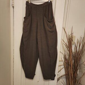 Rewash Baggy Barrel Trousers Khaki Size Small
